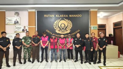 Dokumentasi keempat tersangka saat dititipkan di Rutan Kelas II/A Manado.
