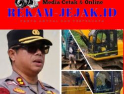 Kapolres Boltim Pasang Police Line 10 Excavator Milik Cukong PETI di Hutan Produksi