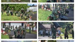 Peringati HUT ke‑68 Kodam XIII/Merdeka, Prajurit dan ASK Bersihkan Taman Makam Pahlawan Kairagi