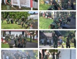 Peringati HUT ke‑68 Kodam XIII/Merdeka, Prajurit dan ASK Bersihkan Taman Makam Pahlawan Kairagi