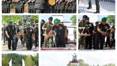 Peringati HUT ke‑68, Pangdam XIII/Merdeka Pimpin Ziarah Rombongan di TMP Kairagi Manado