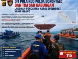 Dit Polairud Polda Gorontalo Pimpin SAR Gabungan Cari Kapal “Mister Un” yang Hilang Kontak