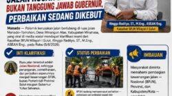 BPJN Sulut Luruskan Kesalahpahaman, Bukan Kewenangan Gubernur — Perbaikan Langsung Dikebut
