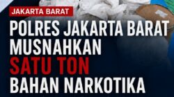 Polres Metro Jakbar Musnahkan Satu Ton Bahan Baku Narkotika, Jaringan Pengedar Berhasil Diringkus