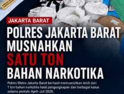 Polres Metro Jakbar Musnahkan Satu Ton Bahan Baku Narkotika, Jaringan Pengedar Berhasil Diringkus