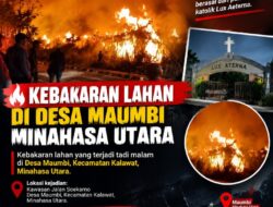Lahan di Jalan Soekarno Maumbi Terbakar — Api Berasal dari Pemakaman Katolik Lux Aeterna