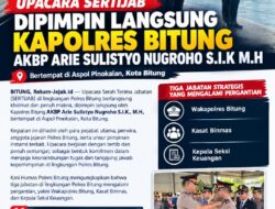 Kapolres Bitung:Arie Sulistyo Nugroho, Pimpin Langsung Sertijab di Sport Hall Aspol Pinokalan