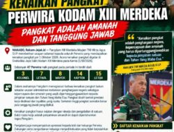 KENAIKAN PANGKAT PERWIRA KODAM XIII MERDEKA PANGKAT ADALAH AMANAH DAN TANGGUNG JAWAB
