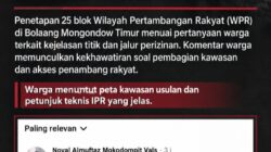 DUGAAN PILIH KASIH DALAM PENGATURAN WPR DAN IPR PEMPROV SULUT MENUAI KRITIK WARGA