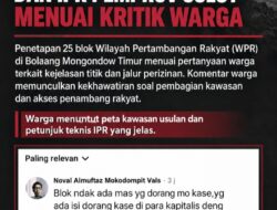 DUGAAN PILIH KASIH DALAM PENGATURAN WPR DAN IPR PEMPROV SULUT MENUAI KRITIK WARGA