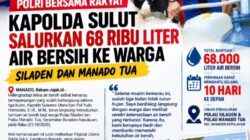 Polri Bersama Rakyat: Kapolda Sulut Salurkan 68 Ribu Liter Air Bersih ke Warga Siladen dan Manado Tua